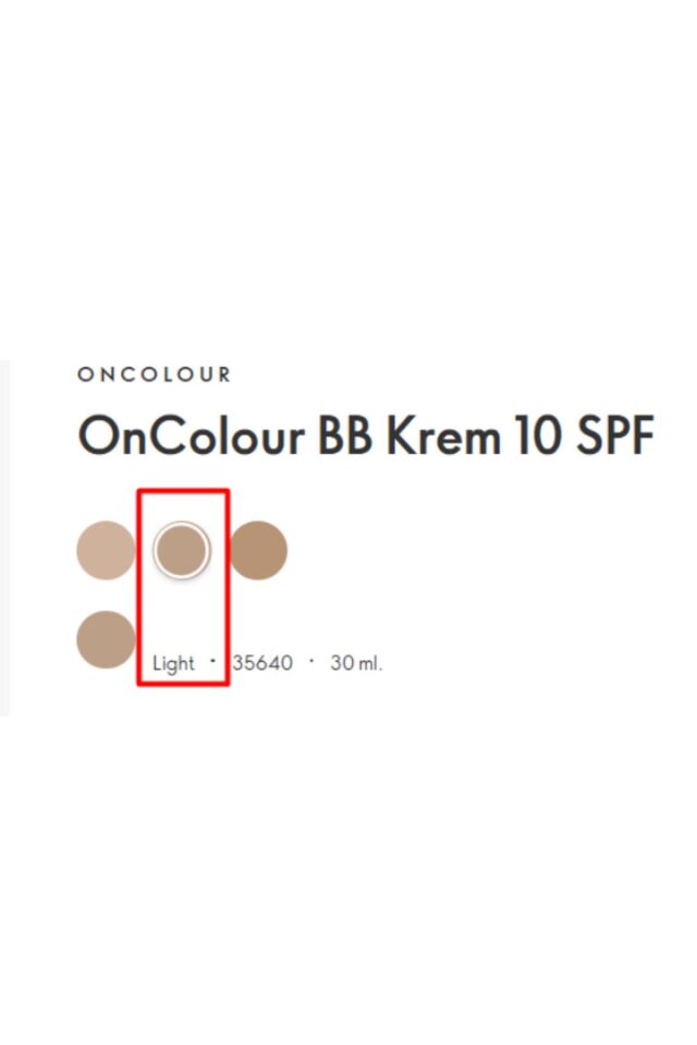 Oncolour Bb Krem Spf 10 Light 35640