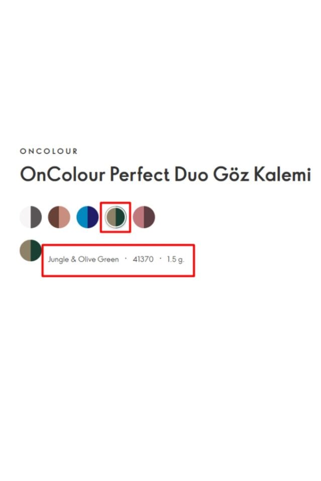 Oncolour Perfect Duo Göz Kalemi Jungle & Olive Green 41370