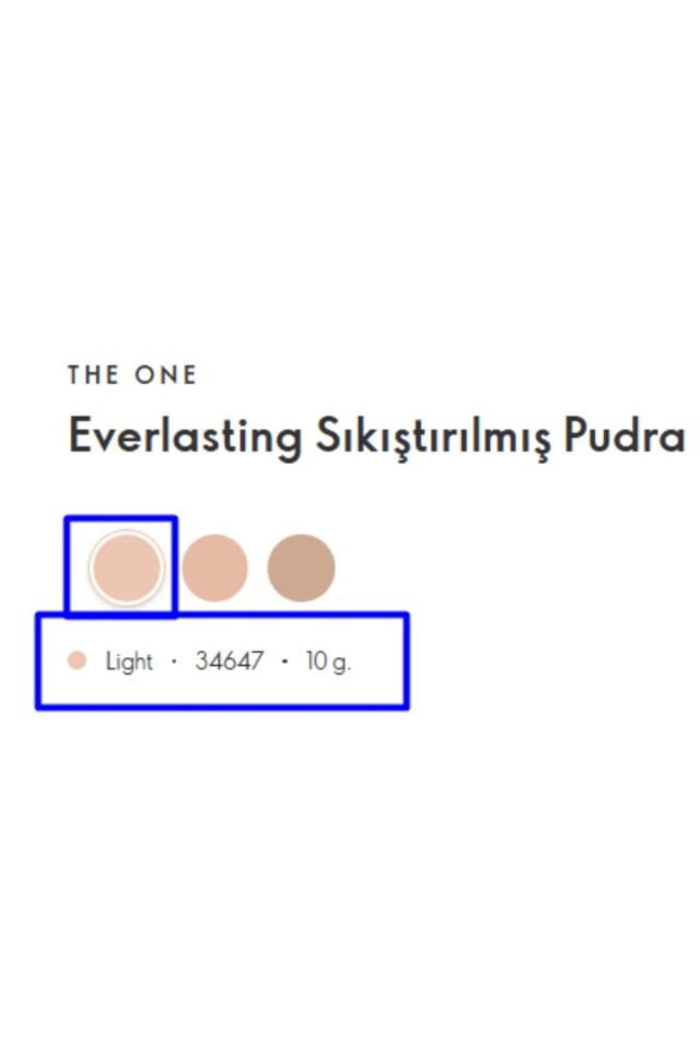 The One Everlasting Sıkıştırılmış Pudra Light 34647