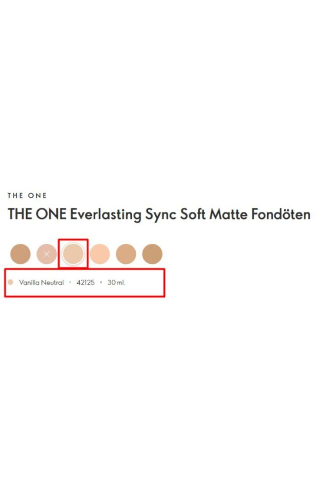 The One Everlasting Sync Soft Matte Fondöten 42125