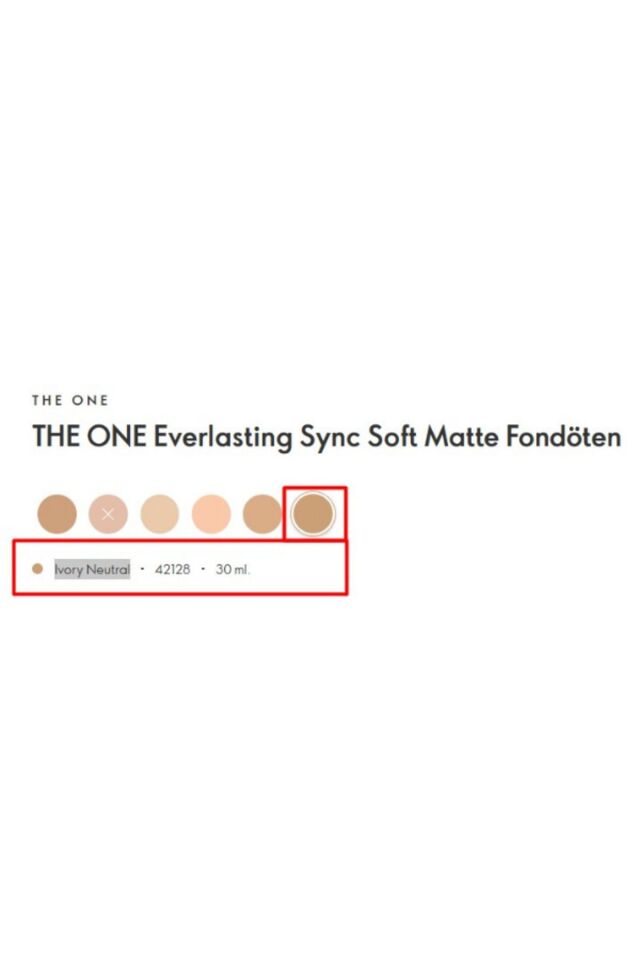 The One Everlasting Sync Soft Matte Fondöten Ivory Neutral 42128