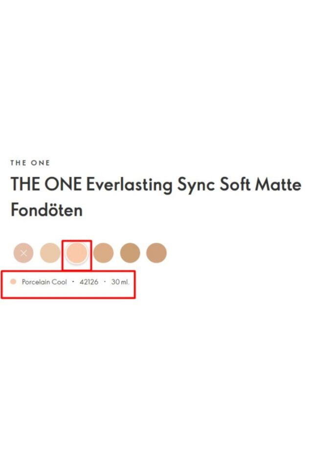 The One Everlasting Sync Soft Matte Fondöten Porcelain Cool 10 Spf ,30 ml 42126