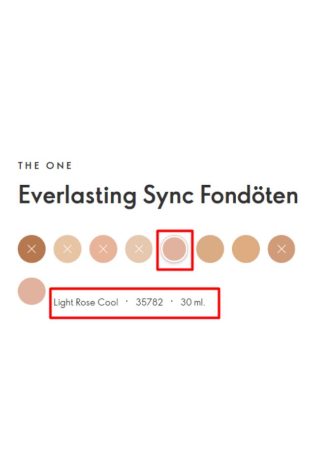 The One Everlasting Sync Uva Koruması Sağlayan Suya Dayanıklı Fondöten 30 Spf Light Rose Cool 35782