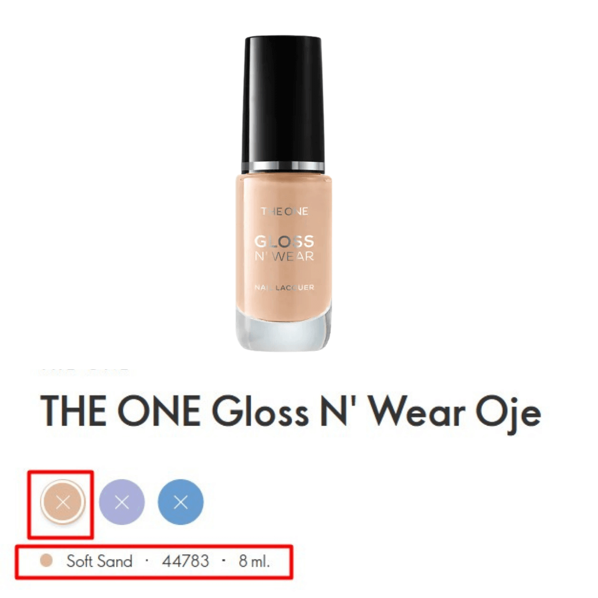 THE ONE Gloss N' Wear Oje Soft Sand 44783