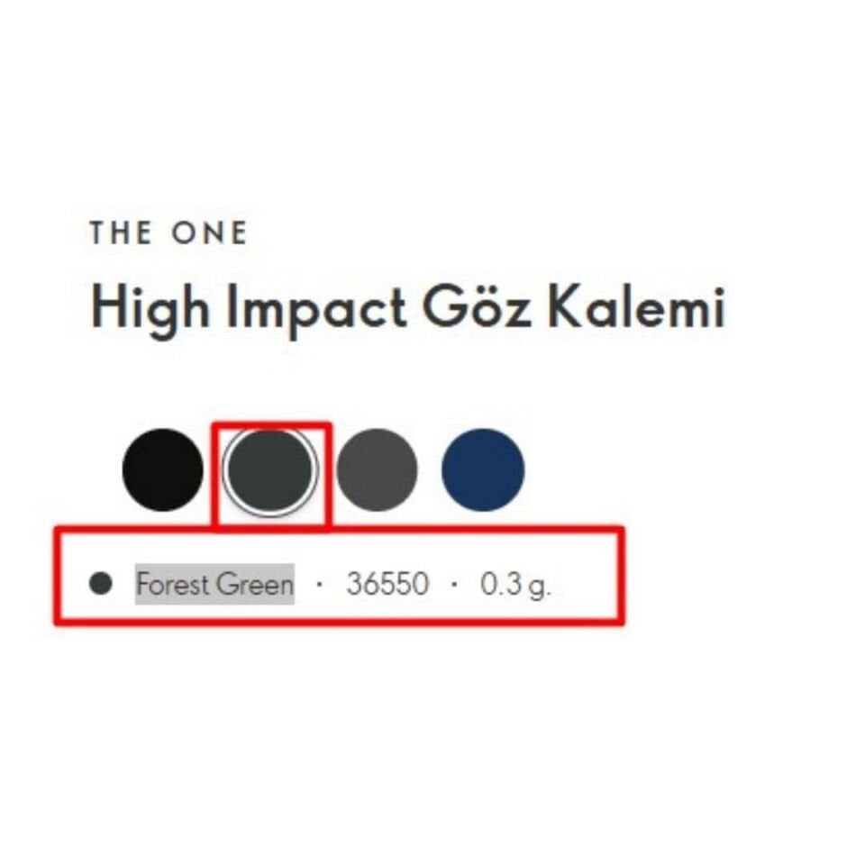 The One High Impact Göz Kalemi Forest Green 36550
