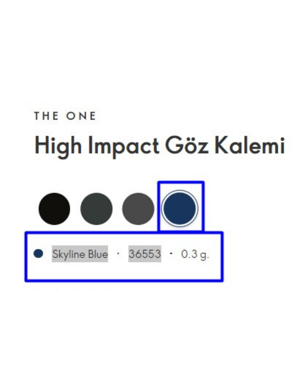 The One High Impact Metalik Göz Kalemi - Skyline Blue 36553