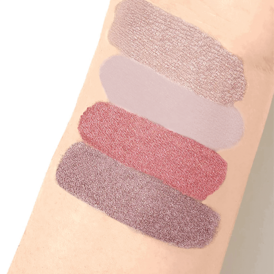 The One Make-up Pro Hem Mat Hem Işıltılı Görünüm Sunan Dörtlü Göz Farı - Rosy Plum 44813