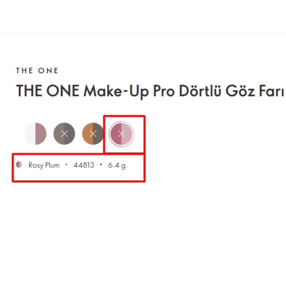 The One Make-up Pro Hem Mat Hem Işıltılı Görünüm Sunan Dörtlü Göz Farı - Rosy Plum 44813