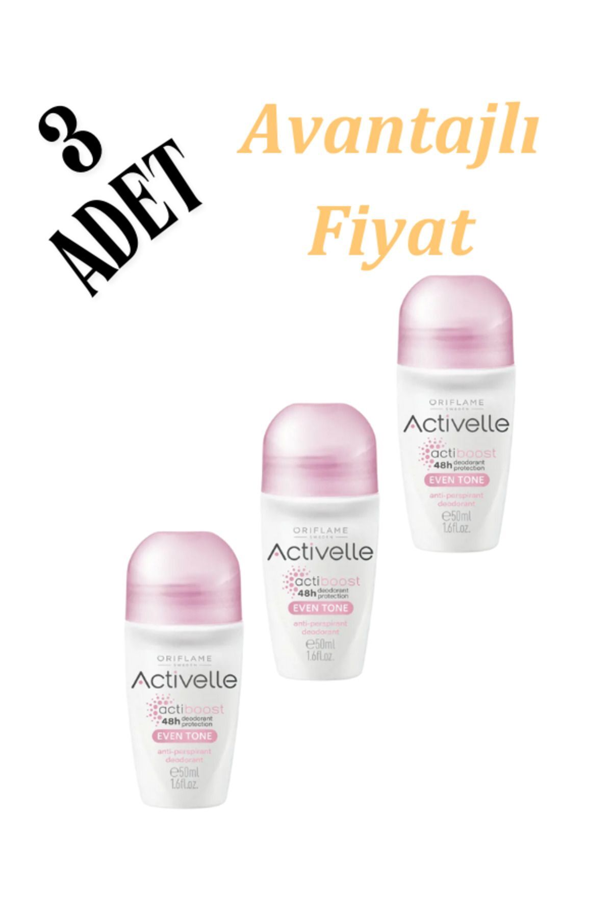 Activelle Even Tone Anti-perspirant Roll-on 3 Adet 43926