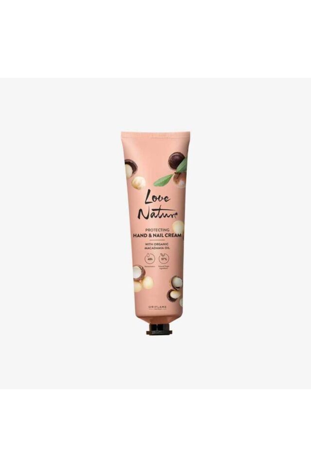 Love Nature Makademya Yağı Içeren 48 Saat Nemlendirme Sunan Koruyucu El Ve Tırnak Kremi 150ml 45425