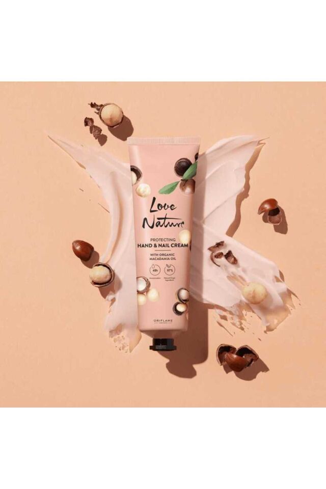 Love Nature Makademya Yağı Içeren 48 Saat Nemlendirme Sunan Koruyucu El Ve Tırnak Kremi 150ml 45425